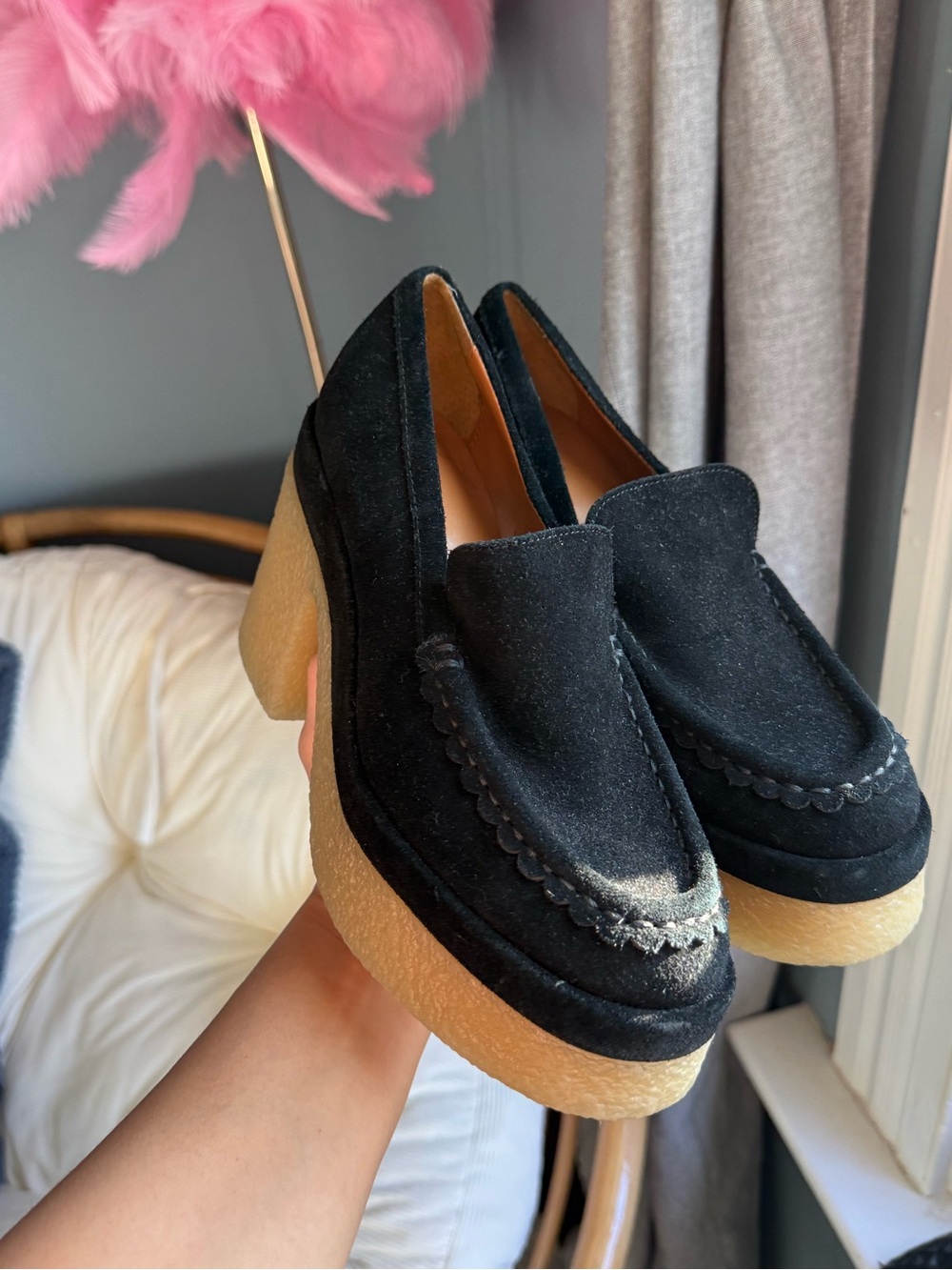 Marc Fisher Suede Platform Loafers